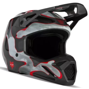 Casca Copii Fox V1 Atlas Gri/Rosu, nordicamoto.ro