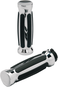 Custom Straight Rubber Grips Black, 1, nordicamoto.ro