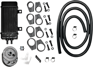 Vertical Frame-mount Oil Cooler Kit Black, 2, nordicamoto.ro