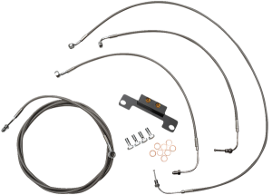 Standard Stainless Braided Handlebar Cable/brake Line Kit Silver, 2, nordicamoto.ro
