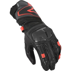 Manusi de piele sport perforate MACNA THANDOR M Negru/Rosu, 3, nordicamoto.ro