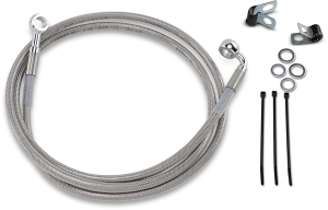 Extended Length Stainless Steel Brake Line Kit Silver, Clear-coated Oversize [+254 mm (10'')], 1, nordicamoto.ro