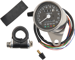 2.4(r) Mini Mechanical Speedometer With Led Indicators Black