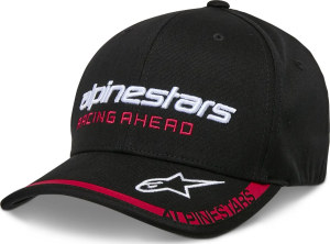 Indent Curved Bill Hat Black, Red, White 