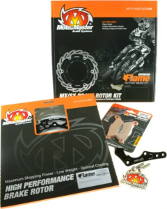 Set de discuri de frână din seria Flame – negru, argintiu, oțel inoxidabil, nordicamoto.ro