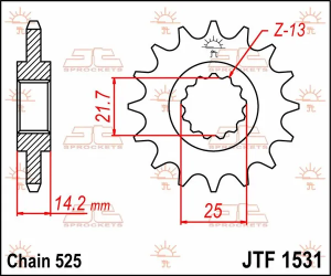 JT SPROCKETS Pinion față, culoare naturală, 2, nordicamoto.ro