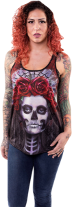 Women's Dark Widow Razor Back Tank Top Black 2XL, 4, nordicamoto.ro