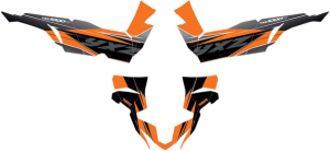 Complete Utv Graphics Kit Black, Orange, 1, nordicamoto.ro