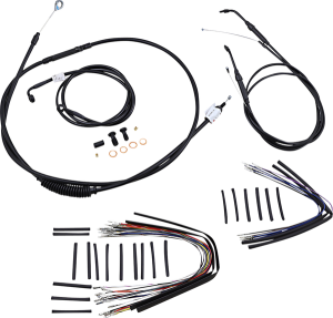 Complete Black Vinyl Handlebar Cable/line Kit For Ape Hanger Handlebars Black, 1, nordicamoto.ro
