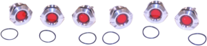 Light Led Red 1(r) Snls 6pk Stainless Steel