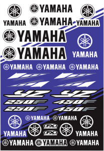 Sticker Sheet Black, Blue, White