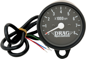 2.4(r) Mini Electronic 8000 Rpm Tachometer Black
