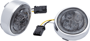 Led Lighted Fang® Front Signal Light Inserts With Bezel Black, 1, nordicamoto.ro