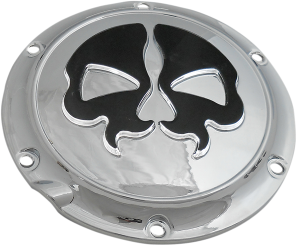 Split Skull Derby Cover Black, Chrome, 2, nordicamoto.ro