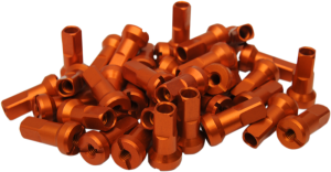 Nipple Set Anodized, Orange, Polished