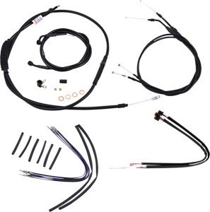Complete Black Vinyl Handlebar Cable/line Kit For Ape Hanger Handlebars Black, 1, nordicamoto.ro