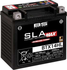 Sla Max Factory – Baterie AGM activată, fără întreținere, negru, 1, nordicamoto.ro