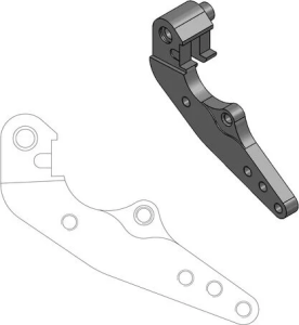 Suport de repoziționare pentru discul frontal Dakar de 298 mm, negru
