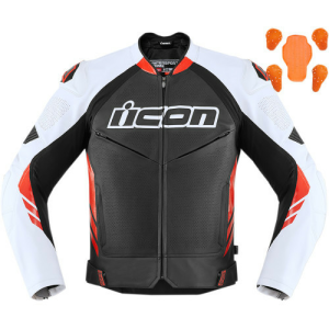 Geaca Piele Icon Hypersport 2 Prime™ Black/Red