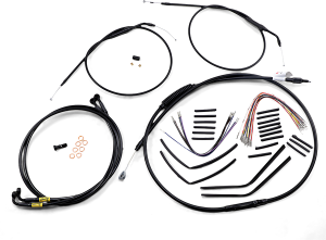 Complete Black Vinyl Handlebar Cable/line Kit For Ape Hanger Handlebars Black