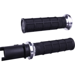 Hart-luck Signature V-twin Lock-on Grips Silver, Black , nordicamoto.ro