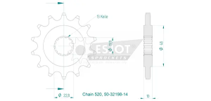Standard Sprocket Front 520 Natural, 2, nordicamoto.ro