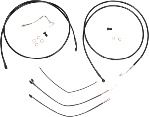 Complete Black Vinyl Handlebar Cable/line Kit For Ape Hanger Handlebars Black, 1, nordicamoto.ro