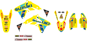 Blackbird Racing Replica Team Suzuki Ksrt 2022 Graphics Kit With Seat Cover Yellow, Blue, 3, nordicamoto.ro