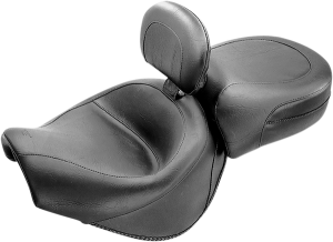 Vintage Wide Touring Seat With Driver Backrest Black