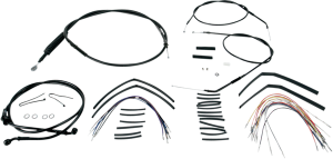 Complete Black Vinyl Handlebar Cable/line Kit For Ape Hanger Handlebars Black, 1, nordicamoto.ro