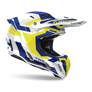 Cască Moto Cross Airoh Twist 3 Dynasty Albastru/Galben Lucios