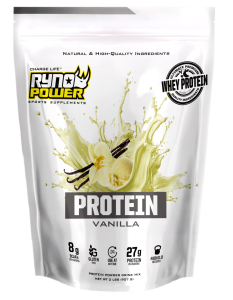 Pudră proteică din zer Ryno Power PROTEIN Premium Whey cu vanilie, 907 g, 20 de porții, nordicamoto.ro