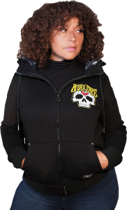 Hoody Wm Zip Brnfre Bk 1w Black