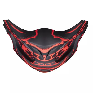 Masca de schimb Samurai pt casca Scorpion Exo Combat (EVO) Negru mat/Rosu, nordicamoto.ro