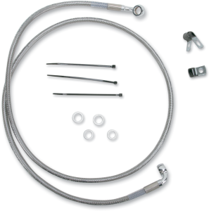 Extended Length Stainless Steel Brake Line Kit Silver, Clear-coated Oversize [+203 mm (8'')], 1, nordicamoto.ro