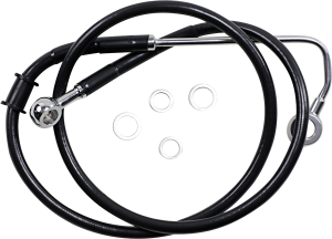 Extended Length Stainless Steel Brake Line Black, Vinyl Coated Oversize [+152 mm (6'')], 2, nordicamoto.ro