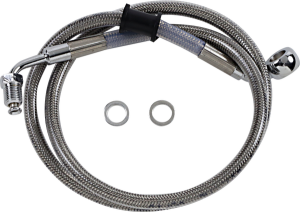 Extended Length Stainless Steel Brake Line Silver, Clear-coated