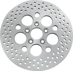 Polished Stainless Steel Drilled Brake Rotor Polished, Zinc, 1, nordicamoto.ro