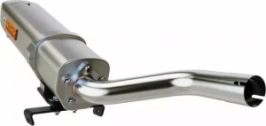 Tub de eșapament din aluminiu Apx, tip slip-on, anodizat transparent, 2, nordicamoto.ro