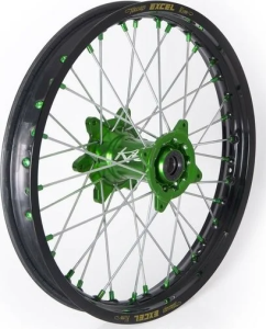 Jantă Elite Mx-en, spițe argintii, negru, verde