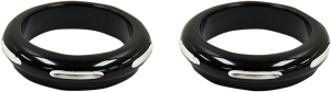 Fork Dust Covers Black, Machined Cut