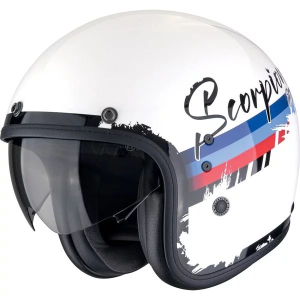 Casca open face SCORPION BELFAST EVO ADONIS XL Alb/Rosu/Albastru, 2, nordicamoto.ro
