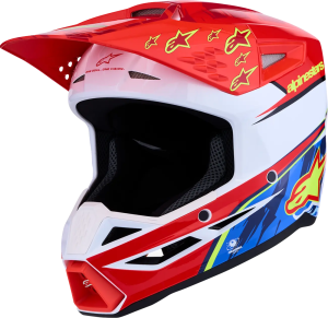 Casca Alpinestars Sm3 Falcon Rosu/Alb/Albastru, nordicamoto.ro