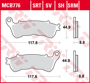 Srt Series Sindered Front Brake Pads, 1, nordicamoto.ro