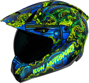 Casca Icon Variant Pro™ Willy Pete Black/Blue/Fluorescent Green/Green S, 2, nordicamoto.ro