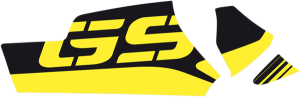Swing Arm Decals Black, Yellow, 1, nordicamoto.ro