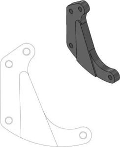 Suport adaptor pentru disc de frână Supermoto, negru, 2, nordicamoto.ro
