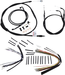 Complete Black Vinyl Handlebar Cable/line Kit For Ape Hanger Handlebars Black, 1, nordicamoto.ro
