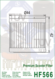 Filtru ulei KAWASAKI J125/300 Hiflofiltro HF566