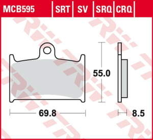 Placute frana fata TRW Sinterizate ROAD / TRACK SUZUKI GSX-R 400 '90 -'95/GSX-R 750 '88 -'93/ GSX-R 1000 '89 -'92/ TRIUMPH DAYTONA / SPEED TRIPLE / SPRINT 900 / 955 '91 -'06
